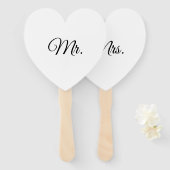 Mr & Mrs. minimalistisch zwart-wit Handwaaier (Voorkant en achterkant)