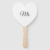 Mr & Mrs. minimalistisch zwart-wit Handwaaier (Voorkant)