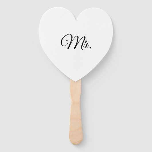 Mr & Mrs. minimalistisch zwart-wit Handwaaier (Voorkant)