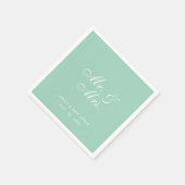 Mr & Mrs Mint Green Wedding Simple Elegant Script Servet (Hoek)
