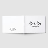 Mr. & Mrs Modern Black White Script Wedding Gastenboek (Volledig)