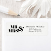 Mr & Mrs Modern Bold Wedding Return Address Label (Insitu)