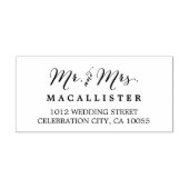 Mr & Mrs Modern Script Bruiloft Zelfinkt Stempel (Design)