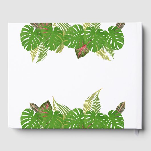 Mr. & Mrs Modern Tropical Leaves Script Wedding Gastenboek (Achterkant)