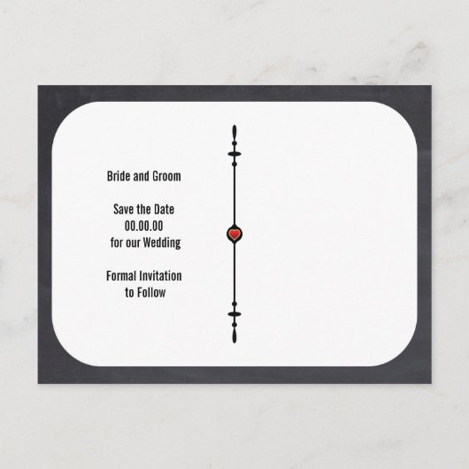 Mr. & Mrs Modern typografie bruiloft Save the Date Aankondigingskaart (Achterkant)