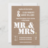 Mr. & Mrs Modern typografie kraft paper bruiloft Kaart (Voorkant)