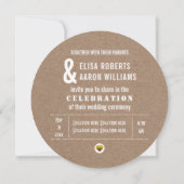 Mr. & Mrs Modern typografie kraft paper bruiloft Kaart (Achterkant)