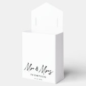 Mr. & Mrs. Modern Zwart Wit Script Trouw Bedankdoosjes (Geopend)