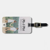 Mr & Mrs. | Moderne Passen getrouwd Foto & Monogra Bagagelabel (Voorkant horizontaal)