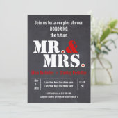 Mr & Mrs Moderne typografie bruiloft douche Kaart (Staand voorkant)