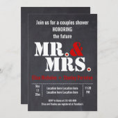 Mr & Mrs Moderne typografie bruiloft douche Kaart (Voorkant / Achterkant)