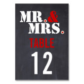 Mr & Mrs Moderne typografie trouwtafel nummer Kaart (Voorkant)