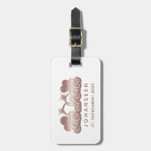 Mr & Mrs Monogram Wit Rose Goud Bruiloft Pas getro Bagagelabel (Voorkant verticaal)