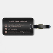 Mr & Mrs Monogram Zwart Roos Gouden Bruiloft Pas g Bagagelabel (Achterkant horizontaal)