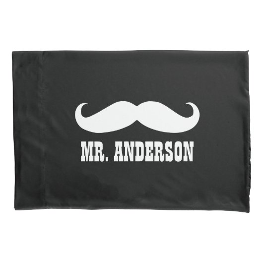 Mr & Mrs Mustache en Lips Wedding Couple Kussensloop (Voorkant-Links)