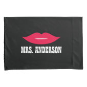 Mr & Mrs Mustache en Lips Wedding Couple Kussensloop (Voorkant-Rechts)