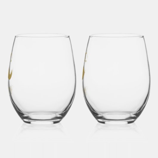 Mr & Mrs Mustache Lips Gepersonaliseerde bruiloft Wijnglas Zonder Voet (Links)