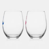 Mr & Mrs Mustache Lips Gepersonaliseerde bruiloft Wijnglas Zonder Voet (Links)