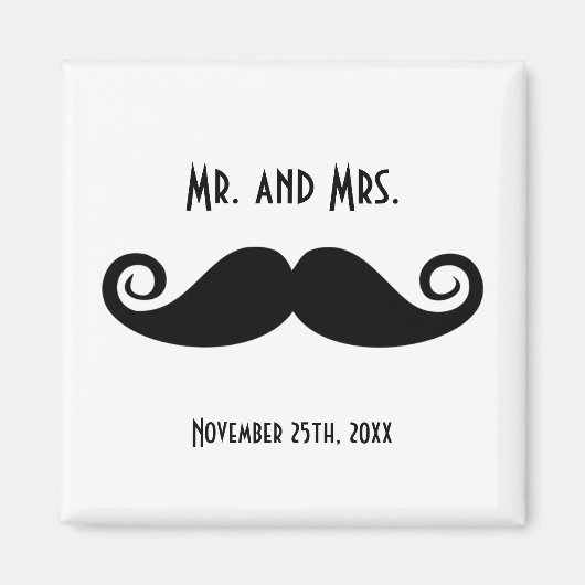 Mr & Mrs Mustache Magneet (Voorkant)