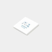 Mr & Mrs naam datum huwelijksgeschenk strik blauw Post-it® Notes (Schuin)