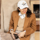 Mr & Mrs Naam en trouwringen, bruid, modern Geborduurde Pet