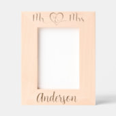 Mr Mrs Naam Wedding Pas getrouwd Gegraveerde Lijstjes (Voorkant)