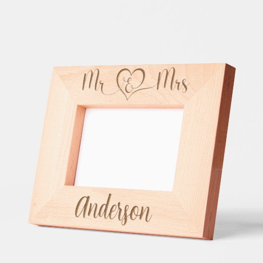 Mr Mrs Naam Wedding Pas getrouwd Gegraveerde Lijstjes (Links)