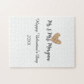 Mr & Mrs name happy Valentine's day gold heart  Legpuzzel (Horizontaal)