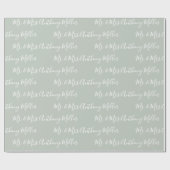 Mr. & Mrs. Name Sage Green Elegant Cadeaupapier (Vlak)
