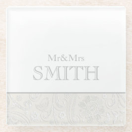 Mr&Mrs NAME Wedding Keepsake Elegant Onderzetter