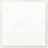 Mr&Mrs NAME Wedding Keepsake Elegant Onderzetter Glazen Onderzetter (Achterkant)