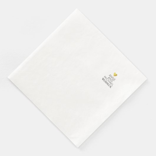 Mr & Mrs Namen / Liefde Bruiloft Wit Servet (Hoek)