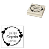 Mr&Mrs Names and Wedding Date Romantic Stamp Rubberstempel (Gestempeld)