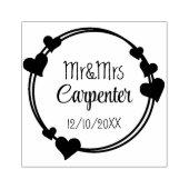 Mr&Mrs Names and Wedding Date Romantic Stamp Rubberstempel (Afrduk)