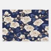 Mr & Mrs Navy Bruiloft inpakpapier (Voorkant 2)