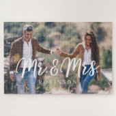 Mr & Mrs Newlywed Custom Full Photo Legpuzzel (Horizontaal)