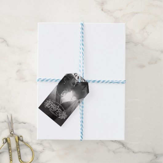 Mr & Mrs Newlywed winter bruiloft bedankt jullie l Cadeaulabel (Met Touw)