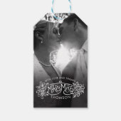 Mr & Mrs Newlywed winter bruiloft bedankt jullie l Cadeaulabel (Voorkant)