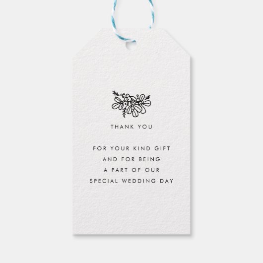 Mr & Mrs Newlywed winter bruiloft bedankt jullie l Cadeaulabel (Achterkant)