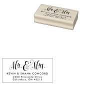 Mr & Mrs nieuw getrouwd vakantie retour adres Rubberstempel (Gestempeld)