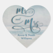 Mr. & Mrs. Ocean waterverf Hart Sticker (Voorkant)