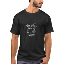 Mr & Mrs On The Go – Op maat gemaakte koppel T-shi