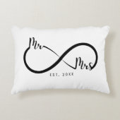 Mr & Mrs Oneindigheidssymbool Wit Accent Kussen (Voorkant)