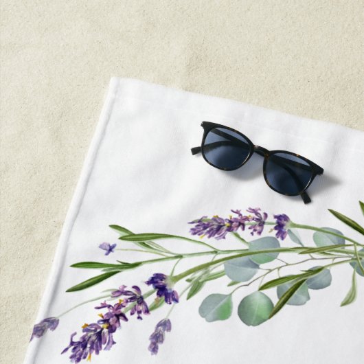 Mr. Mrs. onlangs trouwt lavendel bruiloft Strandlaken (In situ)