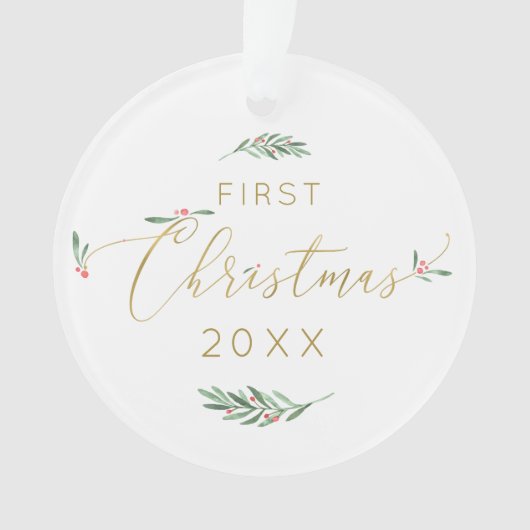 Mr. + Mrs. Ons eerste kerstmonogram Ornament (voorkant)