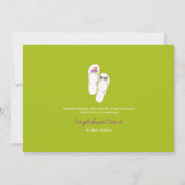 Mr & Mrs Paarse Teenslippers Beach bruiloft uitnod Kaart (Achterkant)