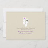 Mr & Mrs Paarse Teenslippers Beach bruiloft uitnod Kaart (Achterkant)