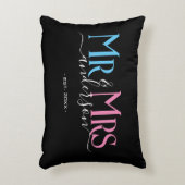 Mr & Mrs Pas getrouwd Paar Bruiloft Jubileum Zwart Accent Kussen (Voorkant(Verticaal))