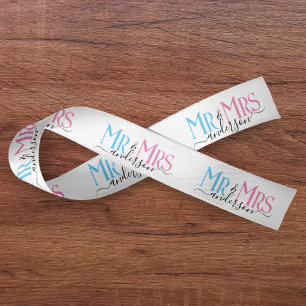 Mr & Mrs Pas getrouwd Paar Huwelijkscadeau Wrap Wi Satijnen Lint