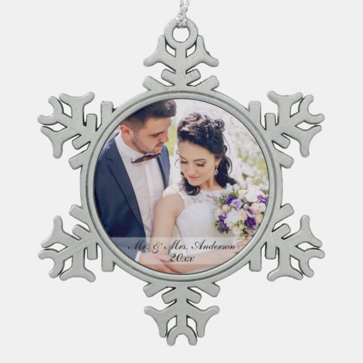 Mr. & Mrs Pas getrouwd Wedding Photo Ornament MS (Voorkant)